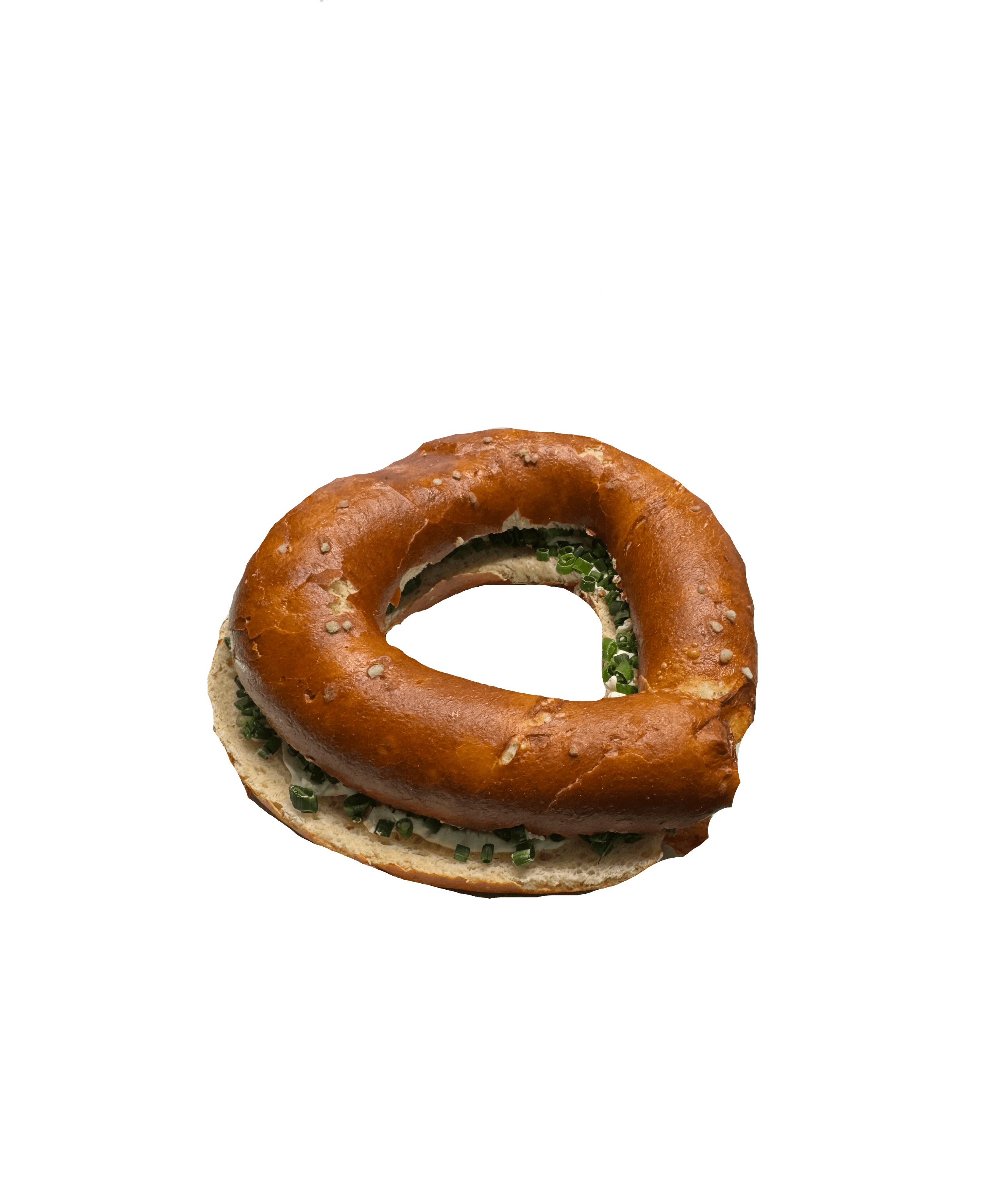Laugenring mit Frischkäse